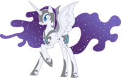 Size: 900x576 | Tagged: safe, color edit, nightmare moon, rarity, pony, g4, solo