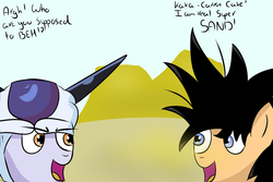 Size: 3000x2000 | Tagged: safe, artist:minecrafterfield, dragon ball, dragon ball z, dragonzball p, freeza, male, ponified, son goku