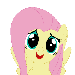 Size: 350x350 | Tagged: safe, artist:tomdantherock, fluttershy, pegasus, pony, g4, animated, cute, daaaaaaaaaaaw, female, fourth wall, licking, mare, shyabetes, simple background, solo, tongue out, transparent background, weapons-grade cute