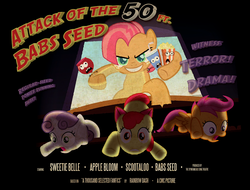 Size: 2000x1516 | Tagged: safe, artist:gray--day, apple bloom, babs seed, scootaloo, sweetie belle, g4, movie poster