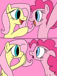 Size: 768x1024 | Tagged: safe, artist:biosonic100, fluttershy, pinkie pie, g4, shocked