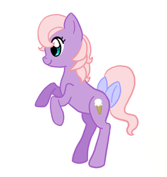 Size: 1311x1392 | Tagged: safe, artist:mariadoofenshmirtz, baby lickety-split, earth pony, pony, g1, g4, bow, female, g1 to g4, generation leap, rearing, simple background, smiling, solo, tail, tail bow, white background