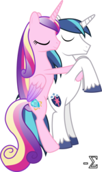 Size: 4640x7810 | Tagged: safe, artist:90sigma, princess cadance, shining armor, alicorn, pony, unicorn, g4, absurd resolution, bipedal, concave belly, cuddling, eyes closed, female, hug, male, mare, simple background, sleeping, slender, snuggling, spooning, stallion, thin, transparent background, vector
