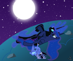 Size: 12000x10000 | Tagged: safe, artist:90sigma, nightmare moon, princess luna, alicorn, pony, g4, absurd resolution, duality, female, jewelry, mare, moon, night, regalia, vector