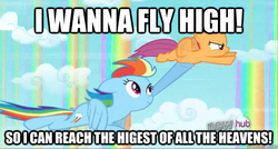 Size: 624x334 | Tagged: safe, edit, edited screencap, screencap, rainbow dash, scootaloo, g4, sleepless in ponyville, believe in myself, crossover, hub logo, image macro, lyrics, misspelling, reference, scootaloo can't fly, scootalove, song reference, sonic the hedgehog (series)