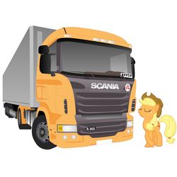 Size: 1200x1200 | Tagged: safe, applejack, g4, euro truck simulator 2, scania, scania r-series streamline, truck