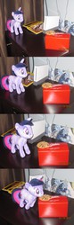 Size: 928x2784 | Tagged: safe, artist:bobarella, twilight sparkle, g4, comic, cookie, female, irl, mrs fields, mrs. fields, national geographic, photo, plushie, wii