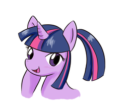 Size: 1200x1000 | Tagged: safe, artist:do-it-yourself, twilight sparkle, pony, unicorn, g4, alternate hairstyle, female, ponytail, solo, unicorn twilight