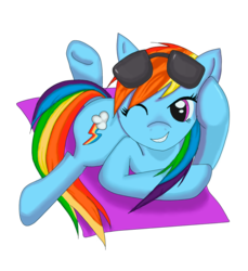 Size: 1100x1200 | Tagged: safe, artist:do-it-yourself, rainbow dash, pony, g4, female, solo, sunglasses