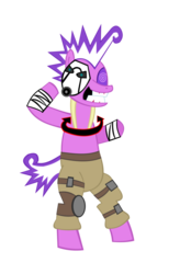 Size: 725x1102 | Tagged: safe, artist:jewelsfriend, screwball, pony, g4, bipedal, borderlands, borderlands 2, crossover, face mcshooty, psycho, shoot this guy in the face