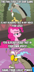 Size: 557x1164 | Tagged: safe, discord, pinkie pie, g4, image macro