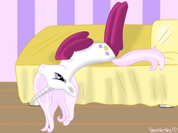 Size: 2000x1500 | Tagged: safe, artist:verminshy, fleur-de-lis, g4, bed, socks