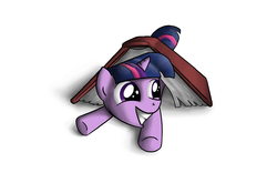 Size: 2880x1800 | Tagged: safe, artist:tenart, twilight sparkle, pony, g4, book, book fort, female, filly, solo