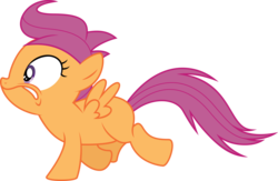 Size: 1107x721 | Tagged: safe, artist:deadparrot22, scootaloo, pony, g4, sleepless in ponyville, female, running, scared, simple background, solo, transparent background, vector
