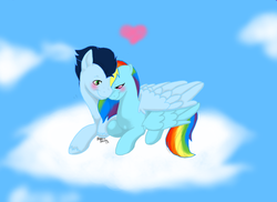 Size: 900x654 | Tagged: safe, artist:fenalia123, rainbow dash, soarin', g4, female, male, ship:soarindash, shipping, straight