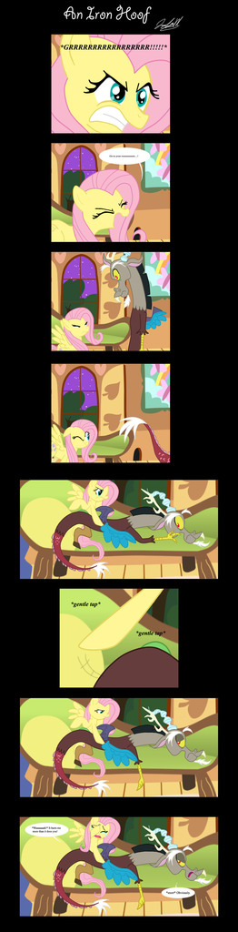 Safe Artist Cryssy Miu Discord Fluttershy Draconequus