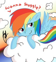 Size: 900x989 | Tagged: safe, artist:checkeredmarionette8, rainbow dash, g4, cloud, lying down, on a cloud, prone, solo, spread wings, wings