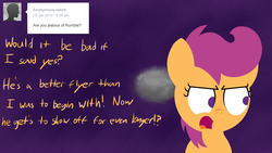 Size: 1280x720 | Tagged: safe, artist:dtcx97, scootaloo, ask post-crusade, post-crusade, g4, ask, jealous, tumblr