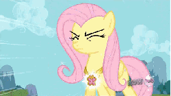 Size: 576x324 | Tagged: safe, screencap, fluttershy, g4, keep calm and flutter on, animated, element of kindness, female, hub logo