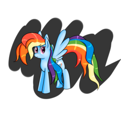 Size: 1280x1280 | Tagged: safe, artist:michix-papertrash, rainbow dash, g4, alternate hairstyle