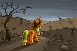 Size: 1500x1000 | Tagged: safe, artist:nickala, applejack, g4, keep calm and flutter on, bad end, barren