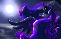 Size: 4000x2600 | Tagged: safe, artist:mricantdraw, princess luna, alicorn, pony, g4, female, moon, solo