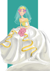 Size: 752x1063 | Tagged: safe, artist:ladyamaltea, princess cadance, human, g4, bride, clothes, dress, female, humanized, skinny, solo, thin, wedding dress