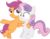 Size: 825x644 | Tagged: safe, artist:deadparrot22, scootaloo, sweetie belle, pony, g4, bipedal, duo, duo female, female, filly, foal, hoof around neck, simple background, svg, transparent background, vector, wide eyes