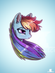 Size: 1200x1600 | Tagged: safe, artist:adorkablicous, rainbow dash, pony, g4, bust, female, fluffy, portrait, solo