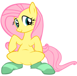 Size: 836x828 | Tagged: safe, artist:polar-pixel, fluttershy, pony, g4, clothes, featureless crotch, female, socks, solo, striped socks