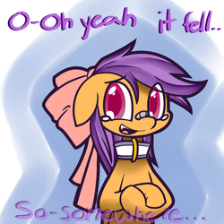 Size: 650x650 | Tagged: safe, artist:serendipity-kitty, scootaloo, pony, g4, collar, lesboloo