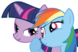 Size: 1095x730 | Tagged: safe, artist:aeroytechyon-x, rainbow dash, twilight sparkle, g4, female, lesbian, ship:twidash, shipping, simple background, transparent background, vector