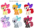 Size: 3100x2600 | Tagged: safe, artist:moongazeponies, artist:pika-robo, apple bloom, applejack, diamond tiara, silver spoon, twist, story of the blanks, g1, g4, alternate clothes, blanked apple bloom, g1 to g4, generation leap, palette swap, recolor, simple background, transparent background