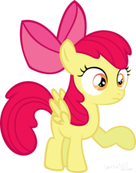 Size: 793x1007 | Tagged: safe, artist:scootaloo24, apple bloom, pegasus, pony, g4, female, filly, flapple bloom, foal, race swap, simple background, solo, transparent background, vector