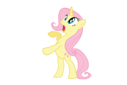 Size: 1800x1200 | Tagged: safe, artist:scootaloo24, fluttershy, pony, unicorn, g4, female, hilarious in hindsight, race swap, simple background, solo, transparent background, unicorn fluttershy, vector