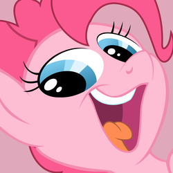 Size: 1200x1200 | Tagged: safe, artist:pikachux1000, pinkie pie, earth pony, pony, g4, female, open mouth, reaction image, smeel, solo