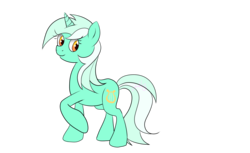 Size: 1800x1100 | Tagged: safe, artist:violyre, lyra heartstrings, pony, unicorn, g4, female, full body, mare, raised hoof, side view, simple background, solo, standing, transparent background