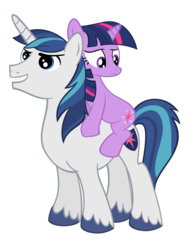 Size: 1370x1750 | Tagged: safe, artist:thecoltalition, shining armor, twilight sparkle, pony, unicorn, g4, brother and sister, female, male, ponies riding ponies, riding, siblings, simple background, stallion, transparent background, twilight riding shining armor, unicorn twilight