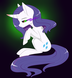 Size: 500x543 | Tagged: safe, artist:noodlefreak88, rarity, pony, g4, corrupted, dark magic, female, solo, sombra eyes