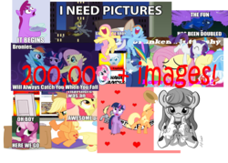 Size: 1782x1275 | Tagged: safe, apple bloom, applejack, berry punch, berryshine, cheerilee, derpy hooves, fluttershy, pinkie pie, princess luna, rainbow dash, rarity, twilight sparkle, g4, image macro