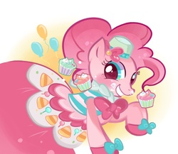 Size: 729x633 | Tagged: safe, artist:kiisuke, pinkie pie, pony, g4, clothes, cupcake, dress, female, gala, pixiv, solo