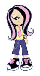 Size: 618x1162 | Tagged: safe, artist:kaoshoneybun, fluttershy, human, g4, emoshy, humanized