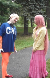 Size: 2759x4285 | Tagged: safe, fluttershy, human, g4, clothes, cosplay, homestuck, irl, irl human, lil' cal, long skirt, photo, skirt