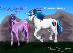 Size: 585x425 | Tagged: safe, artist:flautist4ever, shining armor, twilight sparkle, g4, realistic