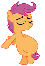 Size: 626x921 | Tagged: safe, scootaloo, pegasus, pony, g4, bipedal, child pregnancy, eyes closed, female, momma scoots, pregnant, pregnant edit, pregnant scootaloo, simple background, smug, solo, vector, white background