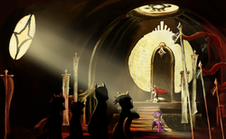 Size: 1900x1171 | Tagged: safe, artist:simbaro, oc, oc only, crepuscular rays, interior, throne