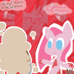 Size: 600x600 | Tagged: safe, pinkie pie, ask sir lint-alot, g4, ask, blood, pinkamena diane pie