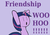 Size: 500x346 | Tagged: safe, twilight sparkle, pony, unicorn, g4, cheering, dialogue, female, friendship, lilac background, mare, open mouth, simple background, that pony sure does love friendship, unicorn twilight, woohoo