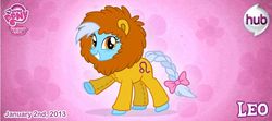 Size: 748x331 | Tagged: safe, artist:patchwerk-kw, big cat, lion, official, bow, costume, horoscope, leo, ponified, ponyscopes, solo, zodiac
