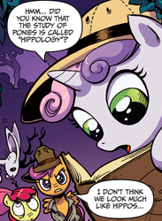 Size: 391x535 | Tagged: safe, idw, official comic, apple bloom, scootaloo, sweetie belle, pony, rabbit, g4